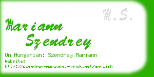 mariann szendrey business card